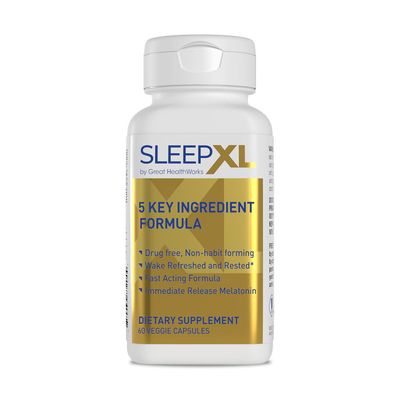 SleepXL Sleep Supplement Non-Habit-Forming Formula - Fall Asleep Faster Sleep Longer - 5 key ingredients include Melatonin, L-Theanine, Chamomile, Magnesium Vitamin B6 (60 Capsules, 30 Servings)