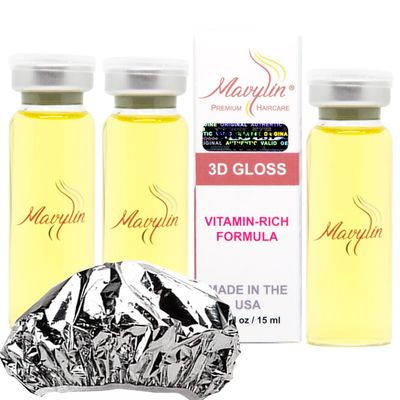 Mavylin Hair Treatment for Dry or Damaged Hair - Deep Conditioning with Vitamin B6 B5 Panthenol - 3 Treatments
