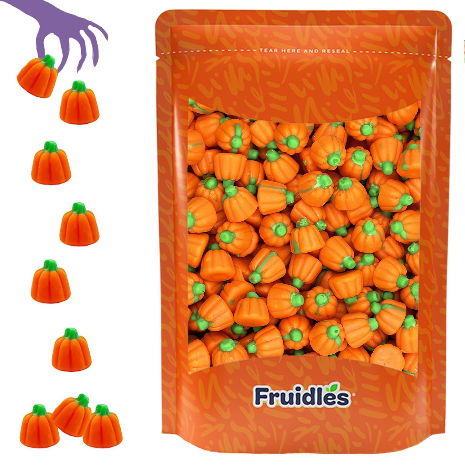 Fruidles Halloween Mello-Creme Pumpkins, Delicious Gummy Candy, Party Favor (Half-Pound)