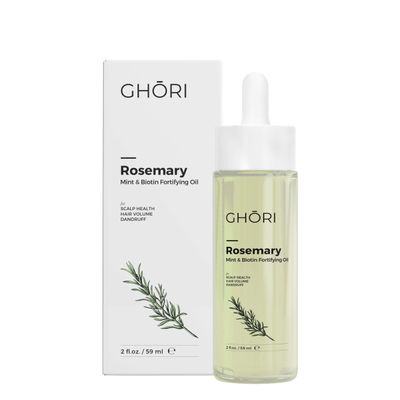 Ghori Rosemary Mint Biotin Hair Oil Pure Essential Oil for Hair Thickness, Ideal for Men Women - 100 Natural, 2 Fl.oz.(59ml)