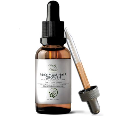 Maximum Slim Noa&#39;s Choice ORGANIC Ayurvedic Hair Growth Formula for FULLER, Longer, Thicker, Healthier Hair. Revive your Hair and Scalp TODAY! Best Treatment for Hair Loss Thinning Hair 2.1 oz