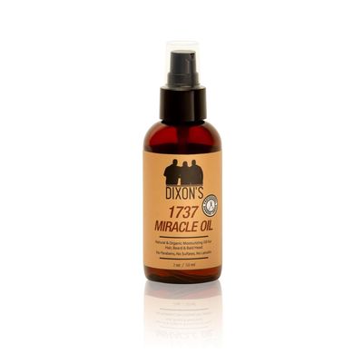 Dixon&#39;s 1737 Miracle Oil, Natural Organic Beard, Scalp, Hair Oil for Softening, Shine, Breakage Reduction, Scalp Hydration Organic Nourishment (2 fl Oz)