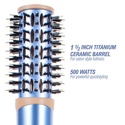 Conair Nano Titanium Ceramic Frizz Defense 1 (38 mm) Compact Lightweight Hot Air Styling Curl, Straighten, Waver Brush - BC850