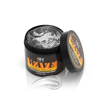 SEVICH 360 Wave Control Pomade for Men - Strong Hold Hair Styling Gel with Biotin, Water-Based Formula - Natural Wave Grease for Coarse, Medium Straight Hair (100g3.5oz)