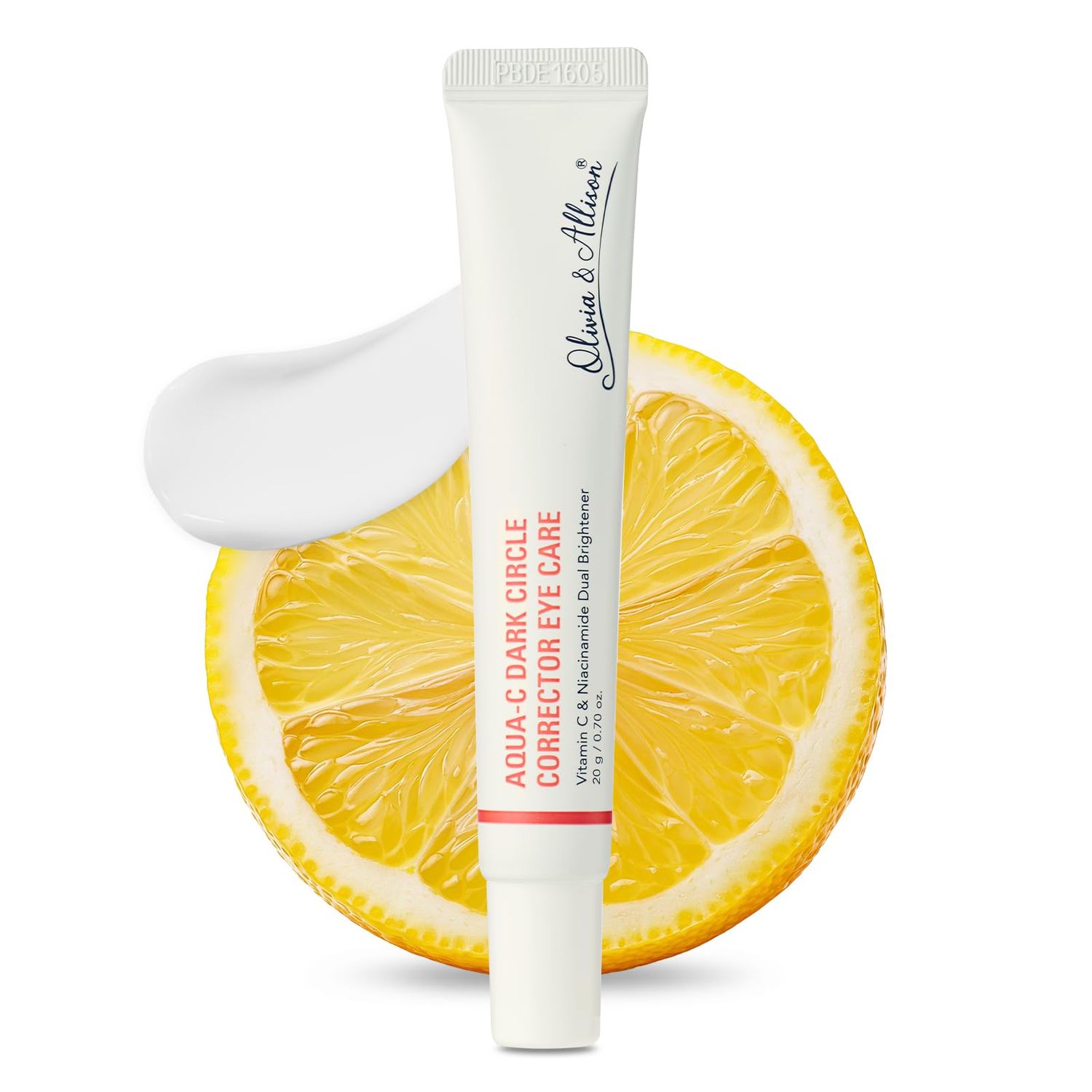 Olivia Allison Dark Circle Corrector Eye Serum - Vitamin C, Squalane Niacinamide for Brightening Revitalizing (0.70 oz)