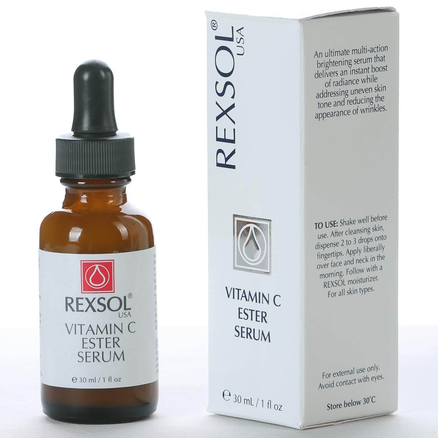 REXSOL Vitamin C Ester Serum An Ultimate Multi-Action Brightening Serum RadianceBoost Vitamin C Serum Skin Brightening Hydration 30ML