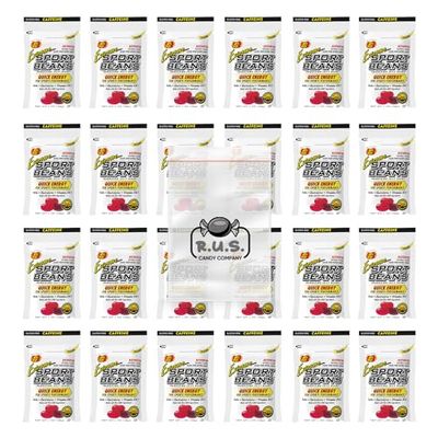 Jelly Belly Sport Beans - Energizing Jelly Beans - 24 Pack- includes RUS Candy Company Travel Size Pocket Bag (Extreme Assorted)