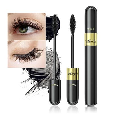 Tubing Mascara Waterproof Smudge-Proof - 2-1 Long-Lasting Mascara Black Volumizing and Lengthening for Eye Makeup, No Clumping, Curling Eyelashes, Vegan Cruelty Free, Black, 1 Count