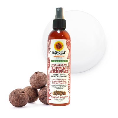 Tropic Isle Living Strong Roots Red Pimento Moisture Mist 8oz Jamaican Black Castor Oil Promotes Hair Growth, Detangles, Reduces Frizz, Adds Shine, Treats Damaged Hair