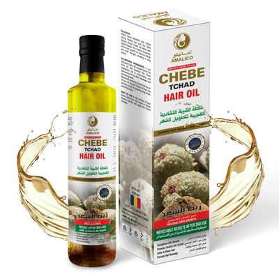 AMALICO 100 Natural African Chebe Powder for Hair Growth, Big Volume - 16.9 FL OZ, Includes Olive, Ostrich, Essential Oils