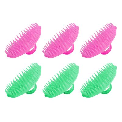 OFXDD Scalp Massager Scrubber - Plastic Scalp Massager Hair Growth Flower-Shaped - Shampoo Brush for Women Men, Pets - Hand Hair Scrubber for Shower Dandruff, 6 Pcs