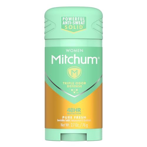 Mitchum Women Triple Odor Defense Invisible Solid Antiperspirant Deodorant, Pure Fresh, 2.7 oz