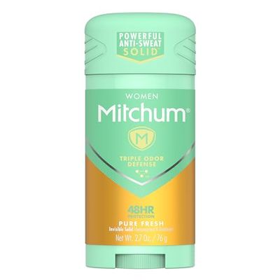 Mitchum Women Triple Odor Defense Invisible Solid Antiperspirant Deodorant, Pure Fresh, 2.7 oz