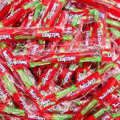 Twizlers Pull &#39;n&#39; Peel Watermelon 2 Pounds, Bulk Pack of Individual Wrapped Flavored Licorice Candy (Approx. 70 Pieces) of Red Twist-Style Candies Perfect Dish and Gift filler
