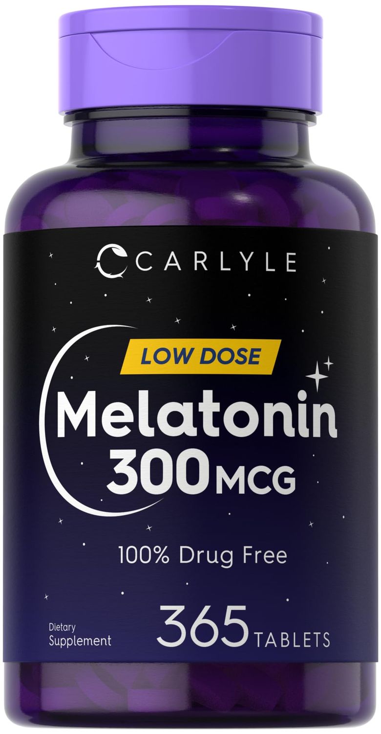 Carlyle Melatonin 300 mcg 365 Tablets Low Dose Vegetarian, Non-GMO, Gluten Free