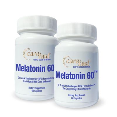 CAREFAST Pure Melatonin 60mg 120 High-Dose Easy-to-Swallow Capsules Natural Sleep Aid Non-Habit Forming Holistic Wellness