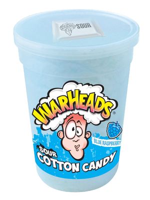 Warheads Sour Cotton Candy 6-Pack (1.57 oz) - Warheads Candy Blue Raz CottonCandy with Sour Candy Flavor Packet for Customizable Sour Experience - Hard Candy with Blue Cotton Candy