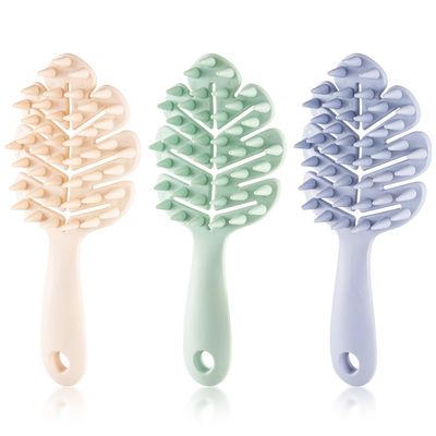 TECHPLUS 3PCS Hair Scalp Massager Shampoo Brush - Scalp Care Comb with Handle and Soft Silicone Bristles - for Wet and Dry Hair, Removes Dandruff,Relieves Itching