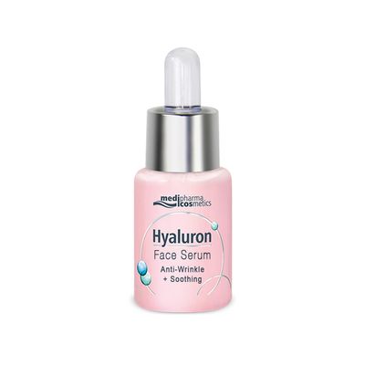 Medipharma Cosmetics Hyaluronic Acid Face Serum - Anti-aging Anti-wrinkle calming Facial Serum - Serum for face with panthenol in dropper bottle, Made in Germany, 0,44 fl oz
