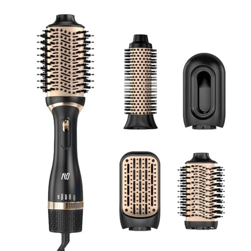 Nycoba Hair Dryer Brush, Multifunctional Hot Air Brush with Adjustable Heat Settings for Different Hair Types, Negative Ion Technology Quick Drying