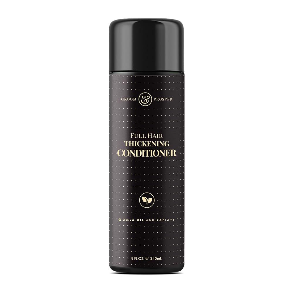 GROOM PROSPER - Full Hair Thickening Conditioner for Men with Capixyl, Biotin, Peptides, Argan Oil, Amla Oil, Aloe vera, Green Tea Extract, and Red Clover Extract - 8oz