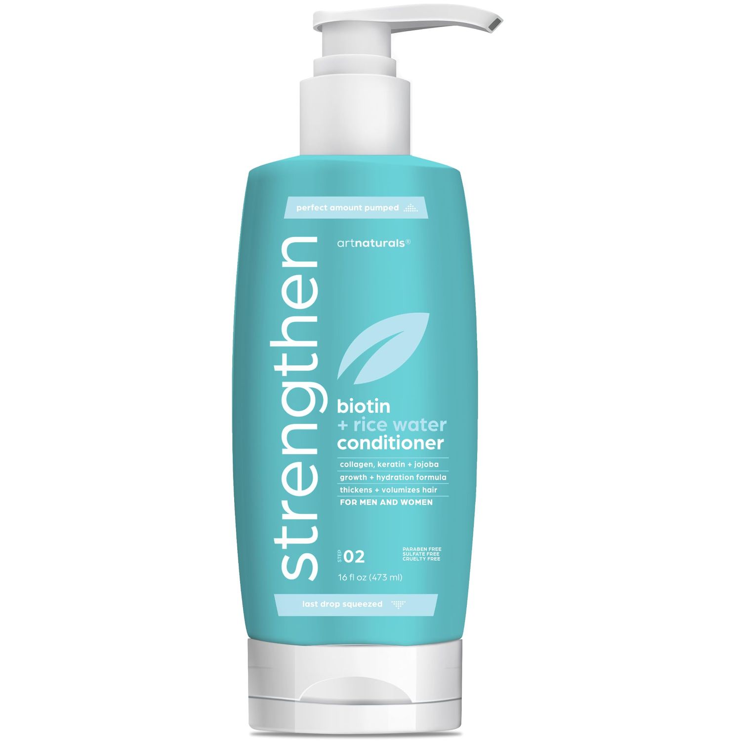 artnaturals RiceWater Biotin Conditioner - (16 Fl Oz 473ml) - Sulfate Free - Dual Bottle - Made with Banana, Quinoa, and Coconut to Promote Strength, Shine, and Growth