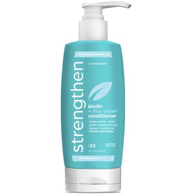 artnaturals RiceWater Biotin Conditioner - (16 Fl Oz 473ml) - Sulfate Free - Dual Bottle - Made with Banana, Quinoa, and Coconut to Promote Strength, Shine, and Growth