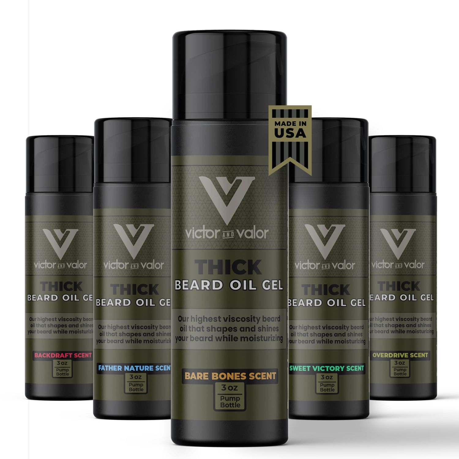 Thick Beard Oil Gel - High Viscosity Formula Helps Style and Control Your Beard or Mustache - Moisturizing Oils Conditions (Bare Bones Unscented - 3oz)