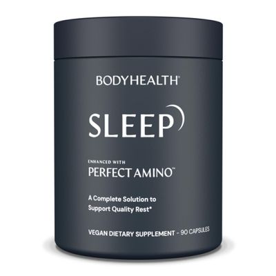 BodyHealth Sleep, Sleep Aid and Supplement for Adults with 3 mg Melatonin, Non-Habit Forming Pills Enhanced with PerfectAmino - 90 Capsules
