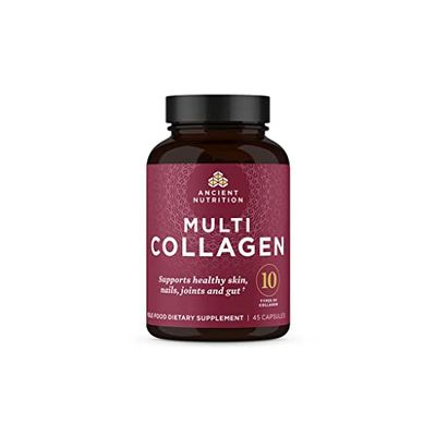 Ancient Nutrition Collagen Pills Peptides Powder Supplement, 45 Count, Hydrolyzed Multi Collagen Pills, Types I, II, II, V X, Supports Healthy Skin and Nails, Gut Health and Joint Support