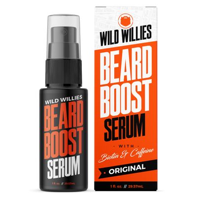 Wild Willies Beard Growth Serum for Men - Natural Beard Serum with Biotin, Caffeine Essential Beard Oil for Fuller, Thicker Facial Hair Enhancer - Daily Grooming, Nourishes Hydrates Facial Hair