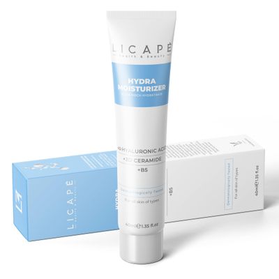 LICAPE Moisturising Cream Face 40 ml Intensive Moisture Barrier Protection with Hyaluronic Acid Ceramides Soothes and Strengthens the Skin Women&#39;s Face Cream for Dry Sensitive Skin