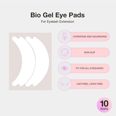 Curacoro Biogel Eye Pads for Lash Extensions, Soft Sticky Under Eye Patches for Sensitive Skin, Eyelash Perm Lamination, Lash Extension Remover Supplies (10 Pairs)