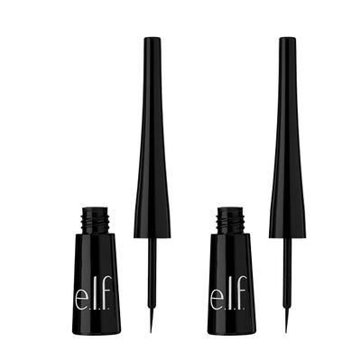 e.l.f. Expert Liquid Liner, High-Pigmented, Extra-Fine Liquid Eyeliner For Precise Definition, Long-Lasting, Vegan Cruelty-Free, Jet Black, 0.14 oz, 2 count(Pack of 1)