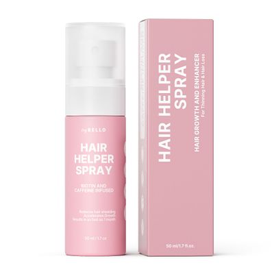 TryBello Hair Helper Spray - Growth Serum With Biotin Castor Oil - Caffeine Infused Treatment for Thicker, Fuller Hair - Repair Thinning Naturally - Vegan, Cruelty-Free Formula