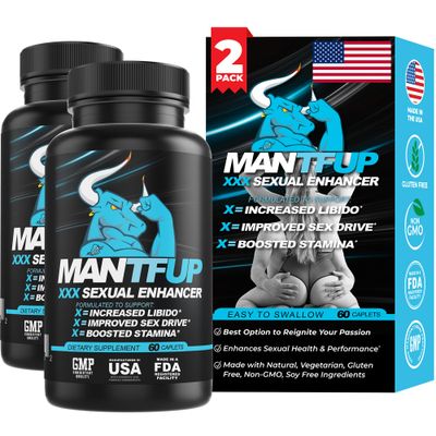 MANTFUP Daily Sexual Enhancer for Men Boost Libido, Testosterone, Pleasure Performance, Fast-Acting Enhancement Potenciadores de Testosterona (120 Count (Pack of 2))