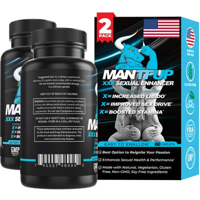 MANTFUP Daily Sexual Enhancer for Men Boost Libido, Testosterone, Pleasure Performance, Fast-Acting Enhancement Potenciadores de Testosterona (120 Count (Pack of 2))