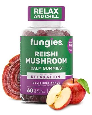 Fungies Reishi Mushroom Gummies, Delicious Apple Flavor - Mushroom Herbal Supplement Gummy for Adults Supports Immune Health, Relaxation Healthy Aging - Calming Gummies for Sleep - 60 Servings