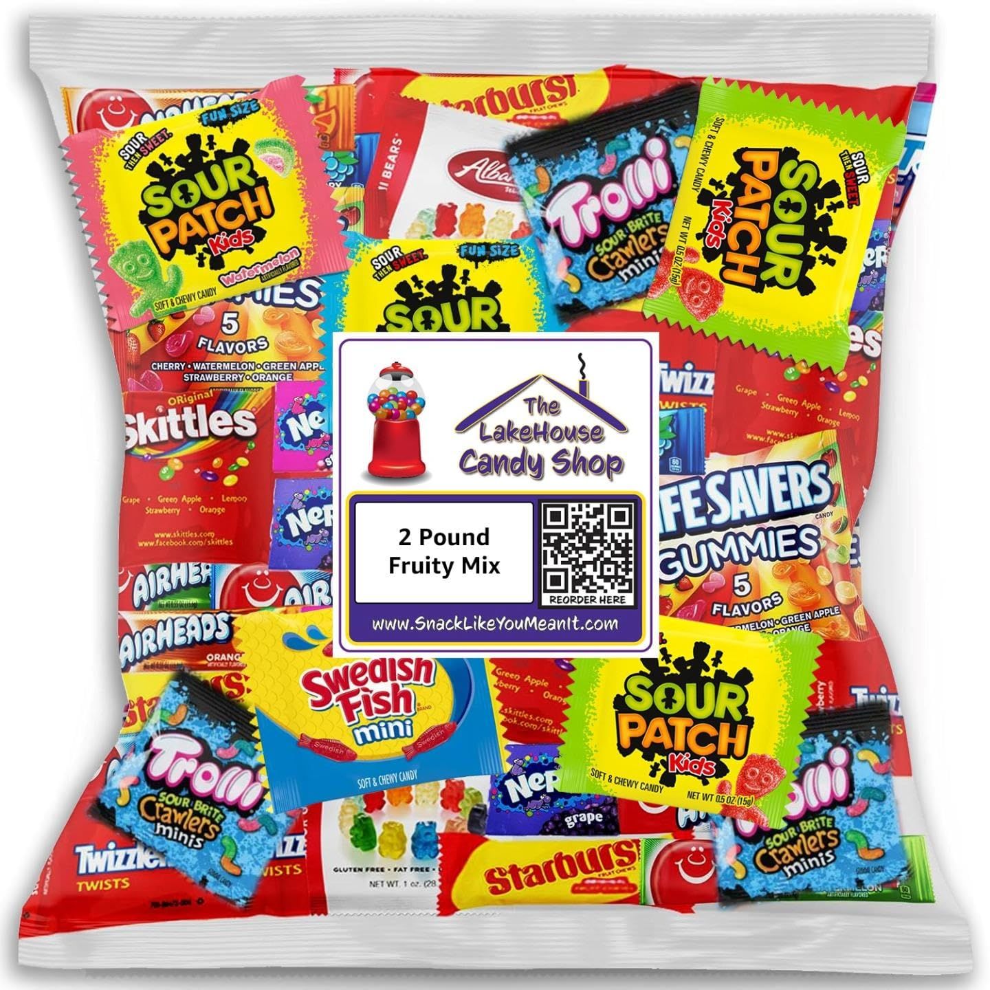 Assorted Candy Variety Pack - 2 Pounds - Individually Wrapped Mixed Candy Assortment Bag Bulk - Fruity, Sour, Gummy, and Chewy Treats - Perfect for Party Favors and Pinata Stuffers by The LakeHouse