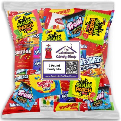 Assorted Candy Variety Pack - 2 Pounds - Individually Wrapped Mixed Candy Assortment Bag Bulk - Fruity, Sour, Gummy, and Chewy Treats - Perfect for Party Favors and Pinata Stuffers by The LakeHouse