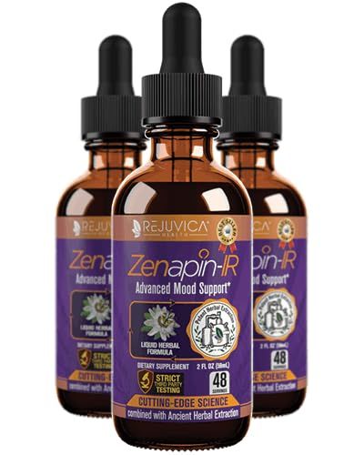 Zenapin-IR Rejuvica Health Advanced Mood Support Supplement - Kava Kava, Ashwagandha, Passionflower, Chamomile, B-Vitamins More