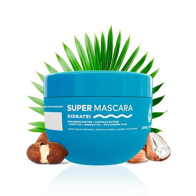 Hidratei Brazilian Beauty Super Hair Mask Deep Hydration Hair Mask Damaged Hair Repair Dry Hair Treatment Ultimate Hair Moisturizer for Silky, Hidrated Hair 8.8oz