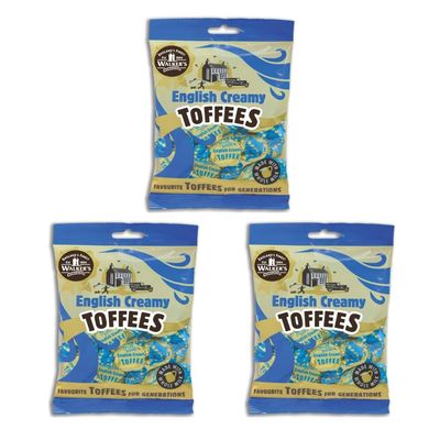 Walkers&#39; Nonsuch English Creamy Toffees with Whole Milk Butter Imported from UK Traditional British Sweets Classic English Toffee 5.29 Oz (Pack of 3)
