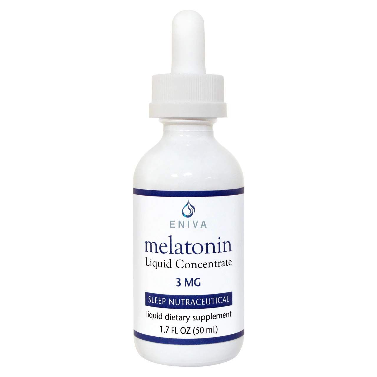 Eniva Health Melatonin Drops 3 MG Max Strength Sleep Aid Liquid Drops, Fast Acting Natural Sleep Support, Wake Rested, Fall Asleep Faster, Vegan, Gluten Free, NonGMO, Natural Flavor - 50 Servings