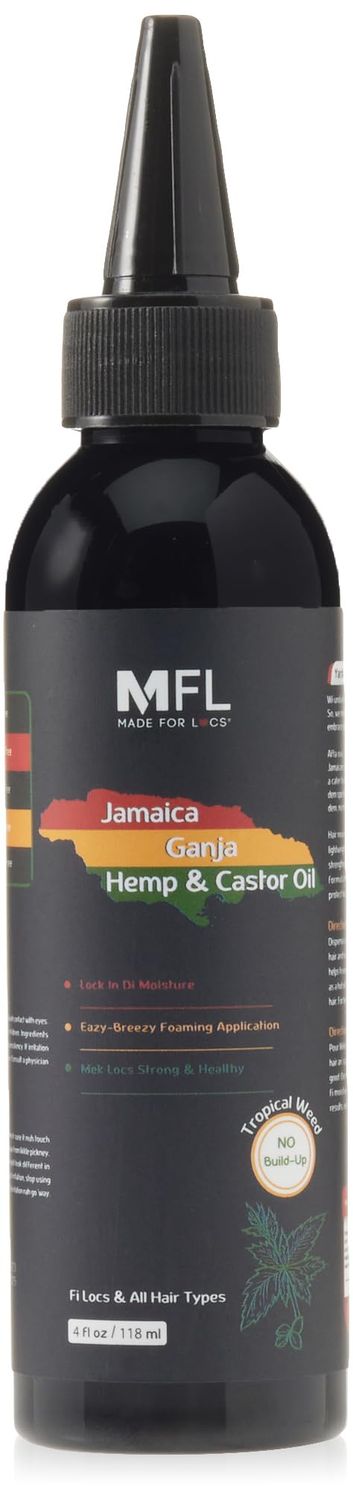 Made For Locs Jamaica Ganja Hemp Locs Oil Lightweight, Foaming, Conditioning Oil with Tropical Scent - Ideal for Locs Dreadlocks, 4 oz