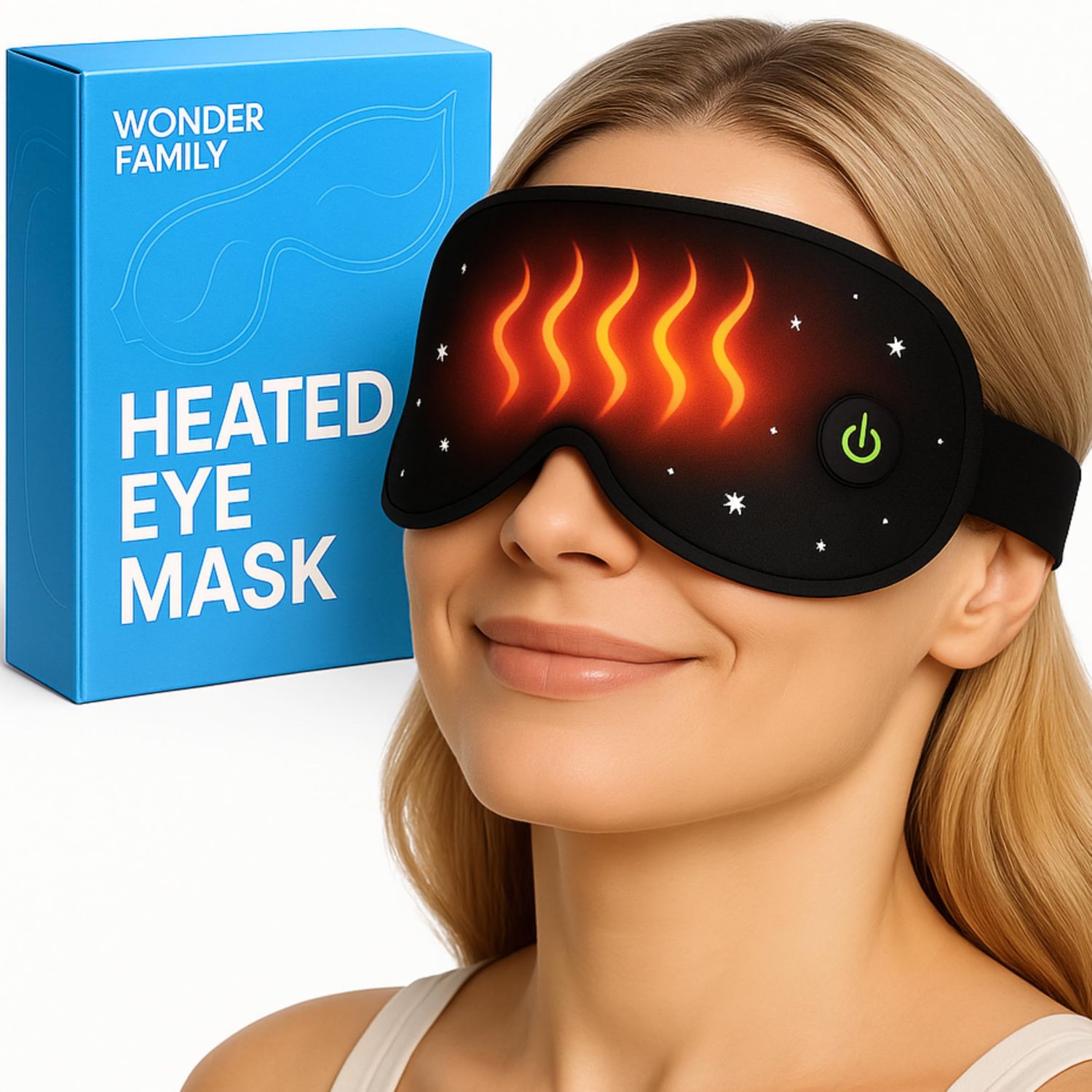 Heated Eye Mask for Dry Eyes - Warm Compress for Migraine, Stye Puffiness - Eye Heating Pad for Sleeping, Dark Circles, Overnight Relief - USB Rechargeable Self Heating Eye Treatment