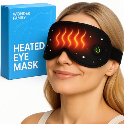Heated Eye Mask for Dry Eyes - Warm Compress for Migraine, Stye Puffiness - Eye Heating Pad for Sleeping, Dark Circles, Overnight Relief - USB Rechargeable Self Heating Eye Treatment
