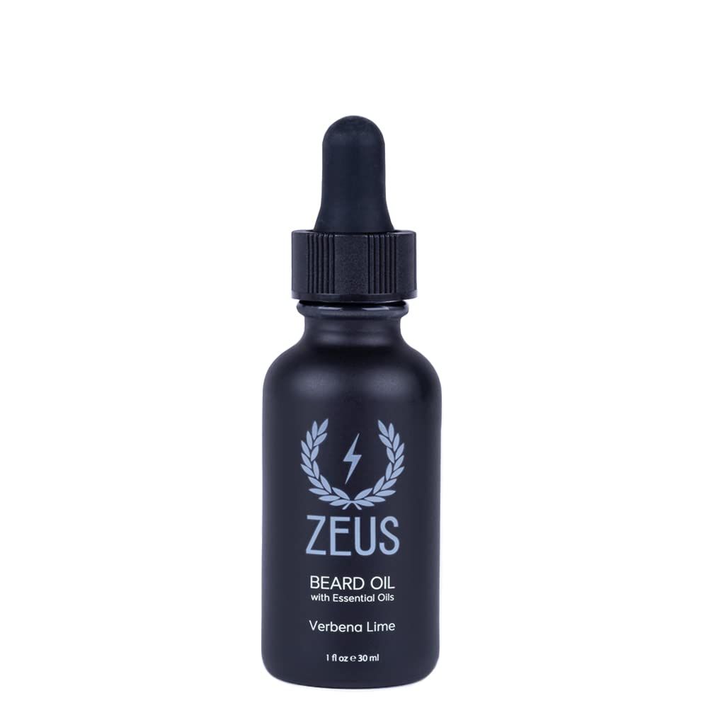 ZEUS Natural Beard Oil, Premium Conditioning Beard Oil to Soften Beard Mustache - MADE IN USA (Verbena Lime) 1 oz.
