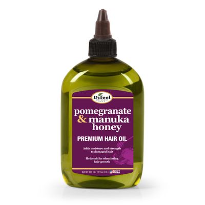 Difeel Elevated Pomegranate Manuka Honey Premium Hair Oil 12 oz. - Growth Stimulating, Moisturizing Strengthening Hair Oil for Dry, Damaged Hair