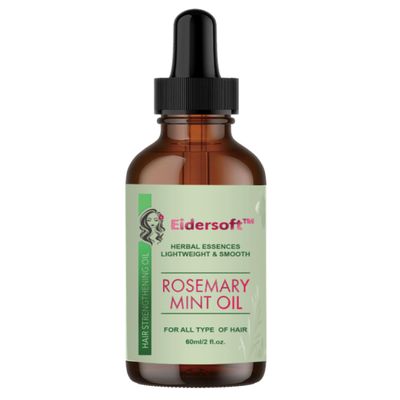 Eidersoft Rosemary Mint Scalp Hair Strengthening Oil-Premium Organic Blend for Fast Hair Growth, Reduced Hair Loss, and Healthy Scalp Care with Non-Greasy Formula 2 fl oz Bottle, 100 Pure Natural